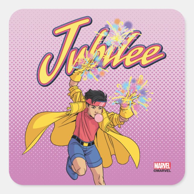 Sticker Carré Pose de caractère jubilé (Devant)