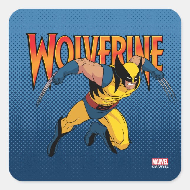 Sticker Carré Pose de caractères Wolverine (Devant)
