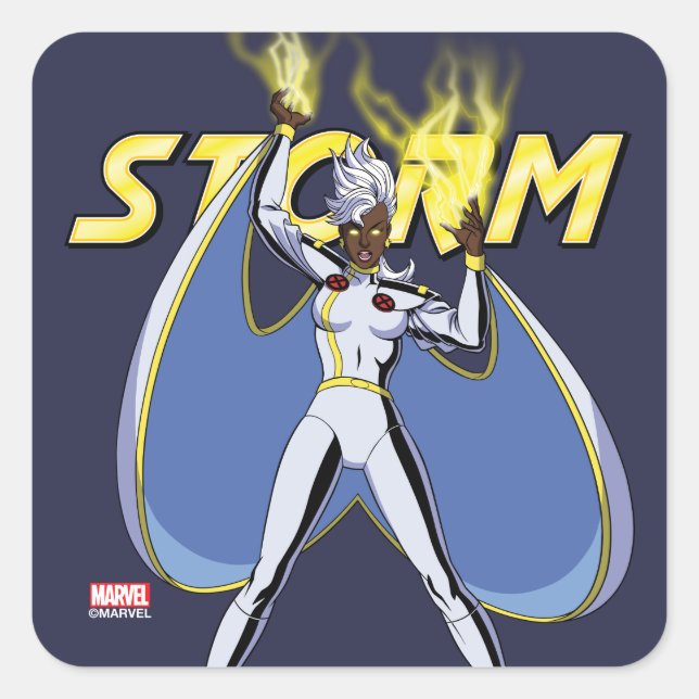 Sticker Carré Pose de personnage de tempête (Devant)
