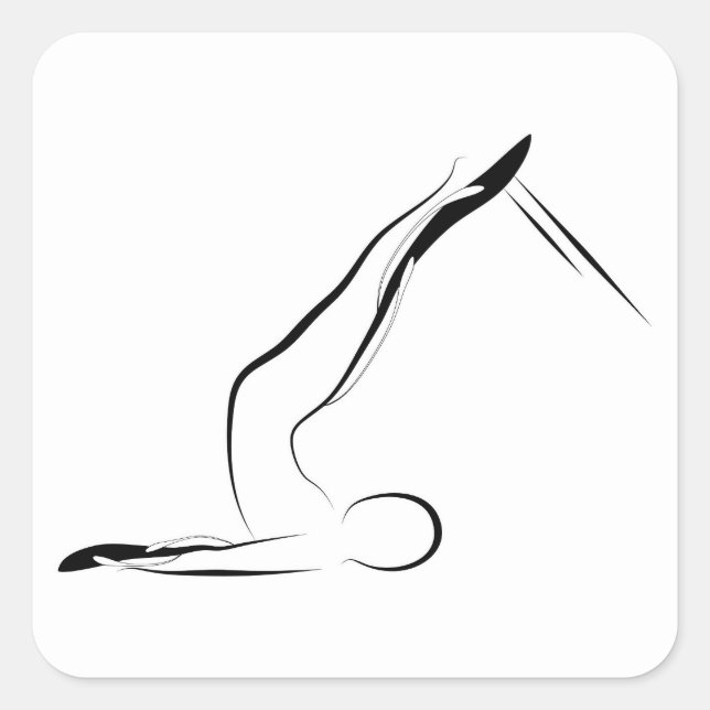 Sticker Carré Pose de Pilates (Devant)