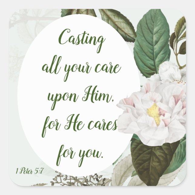 Sticker Carré Posez vos soucis, l'anxiété, le souci Inspirationn (Devant)