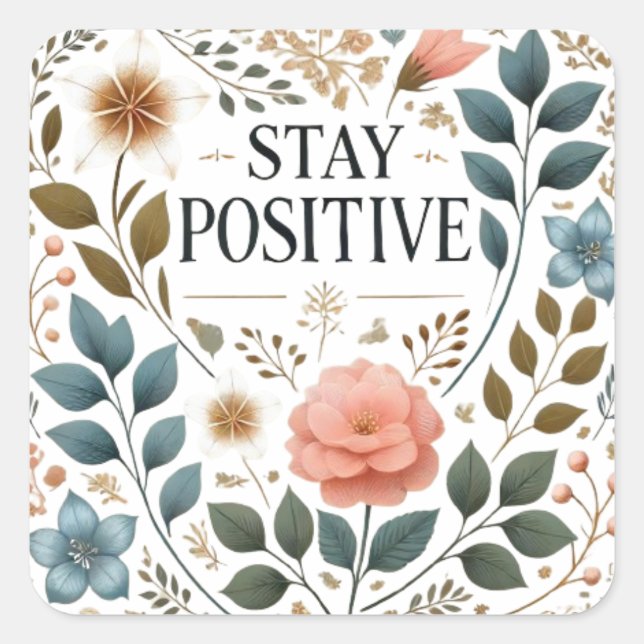 Sticker Carré Positivité florale (Devant)