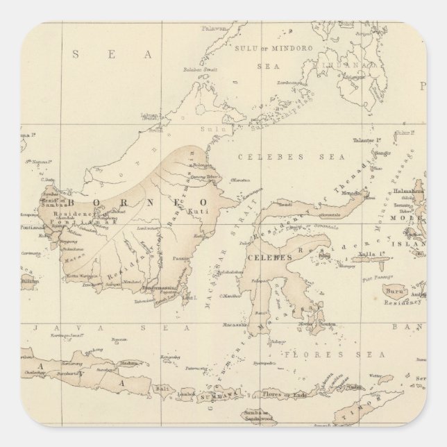 Sticker Carré Possessions hollandaises dans l'archipel indien (Devant)