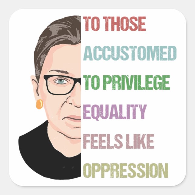 Sticker Carré Poster célèbre du RBG, Ruth Bader Ginsburg (Devant)