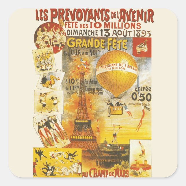 Sticker Carré Poster de la foire Antique Grand Fete (Devant)