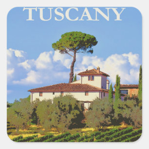 Sticker Carré Poster de Tuscany Italy