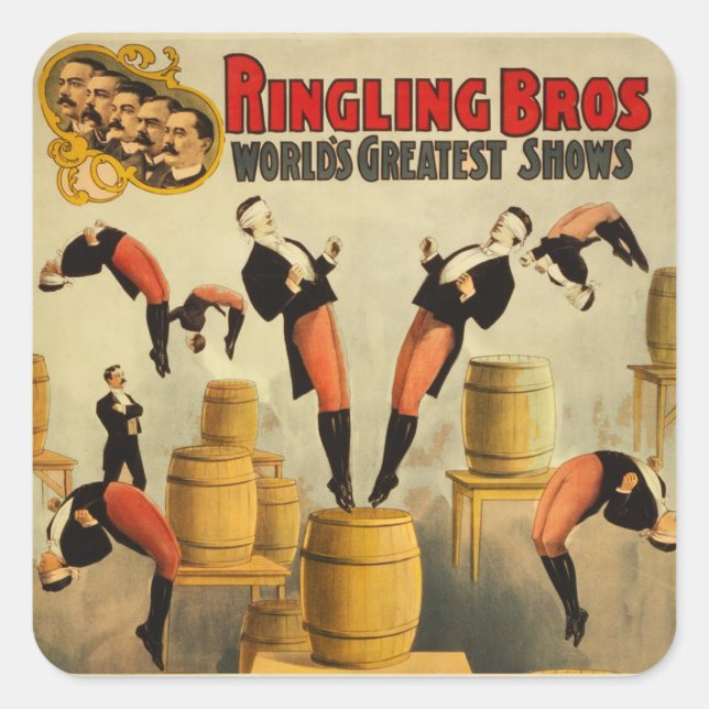 Sticker Carré Poster vintage Circus Sideshow (Devant)