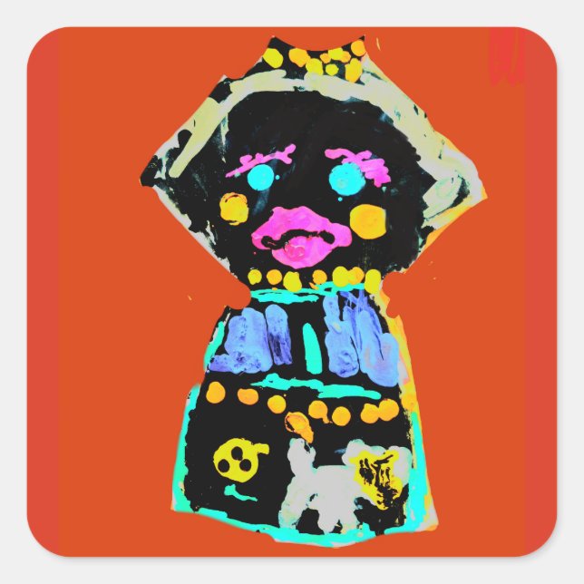 Sticker Carré Poupée d'automne (Devant)