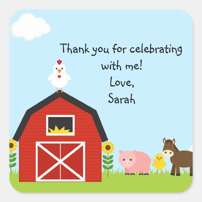 Sticker Carré pour Barnyard Buddies (Devant)