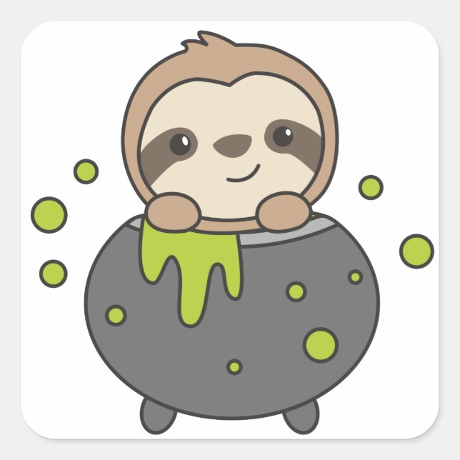 Sticker Carré pour chauve-souris Cauldron Hallowee (Devant)