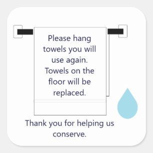 Sticker Carré pour la conservation de l'eau des se