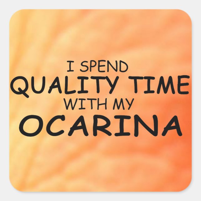 Sticker Carré pour le temps de qualité Ocarina (Devant)