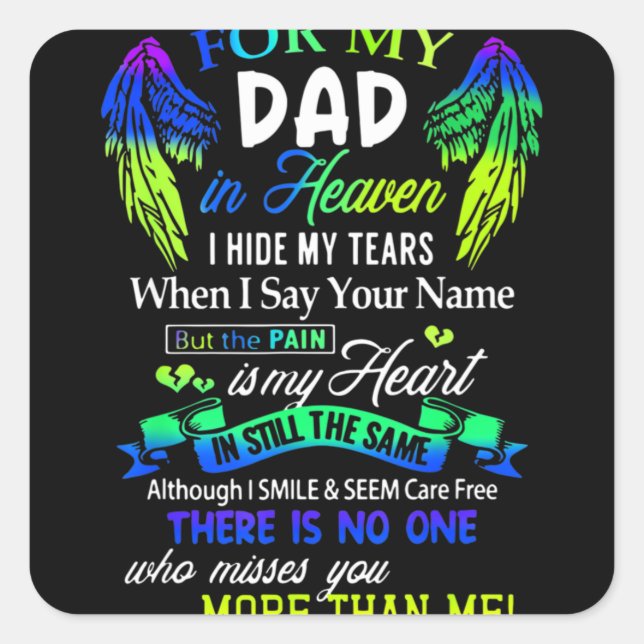 Sticker Carré Pour Mon Père Au Ciel (Devant)