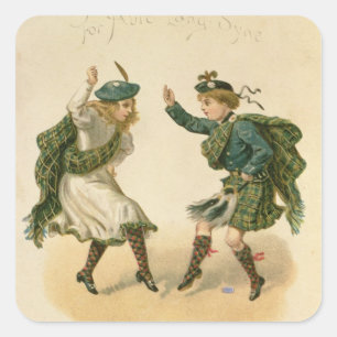 Sticker Carré Pour vieux Lang Syne - de bons Joyeux Noëls