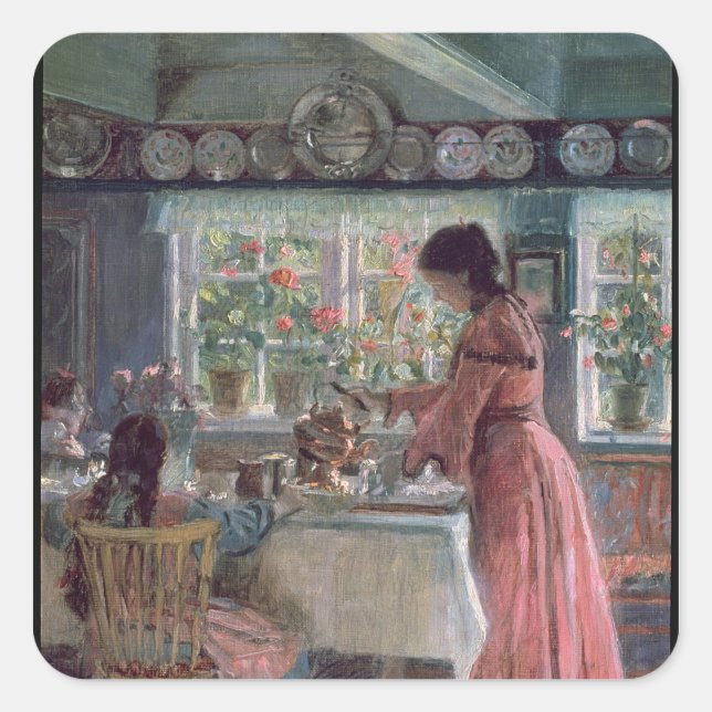 Sticker Carré Pourrir le café du matin, 1906 (Devant)