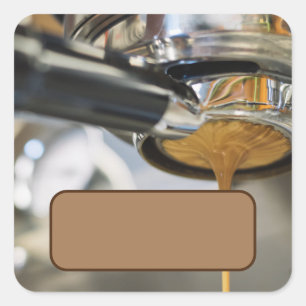 Sticker Carré Pourvoi de machine à café Espresso Adresse de reto