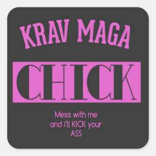 Sticker Carré Poussin de Krav Maga - désordre avec moi