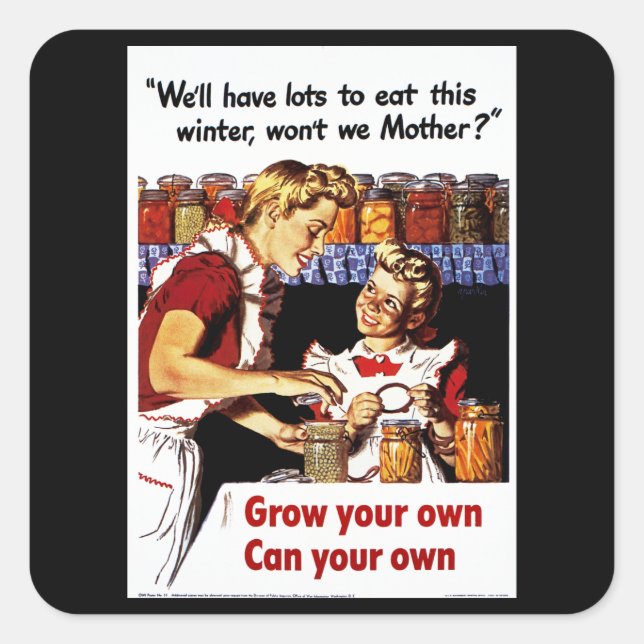 Sticker Carré Pouvez-Vous Croître, Pouvez-Vous Vous Propre ? (Devant)