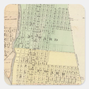 Sticker Carré Prairie du Chien, siège de comté de Crawford Co