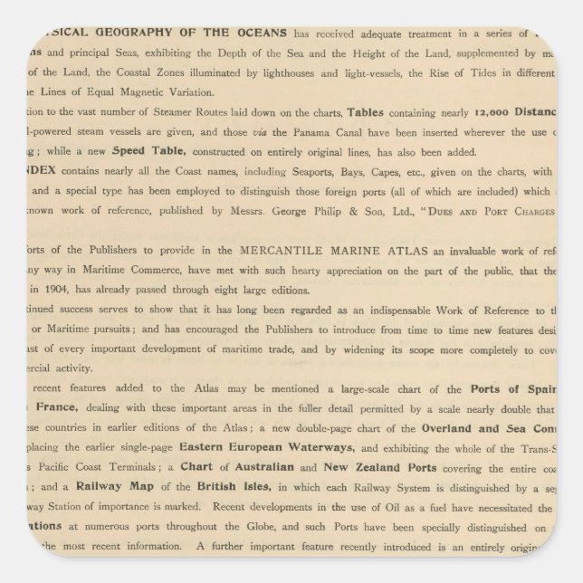 Sticker Carré Préface Nouvel atlas marin mercantile (Devant)