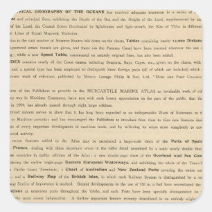 Sticker Carré Préface Nouvel atlas marin mercantile