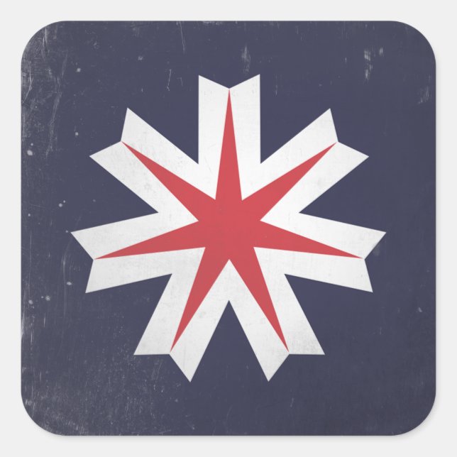 Sticker Carré Préfecture de Hokkaido (Devant)