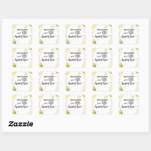 STICKER CARRÉ PREMIER ANNIVERSAIRE, BEE PARTY, BEE THEMED