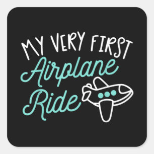 Sticker Carré Premier Avion À Voler Mon Tout Premier Avion À Vol
