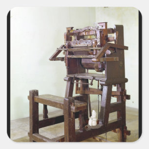 Sticker Carré Premier métier à tisser, 1750