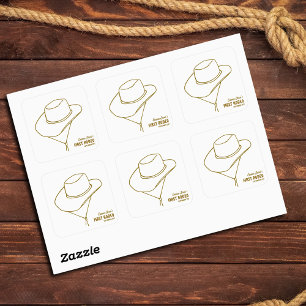 Sticker Carré Premier Rodéo Chapeau de Cowgirl Western pour 1er