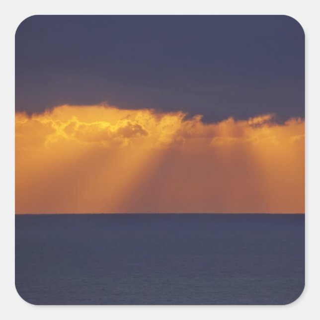 Sticker Carré Première lumière sur la mer de Tasman, Australie (Devant)