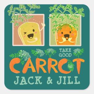 Sticker Carré Prenez Good Carrot Jack & Jill   Motivation