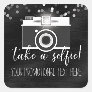 Sticker Carré Prenez une fidélité client Selfie - Ajoutez votre 