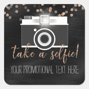 Sticker Carré Prenez une fidélité de client de Selfie - ajoutez