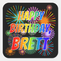 Prénom "BRETT", Amusant "HEUREUX ANNIVERSAIRE"