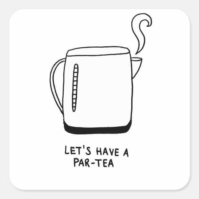 Sticker Carré Prenons un Par-Tea (Devant)