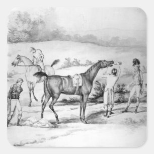 Sticker Carré Préparation d'une course