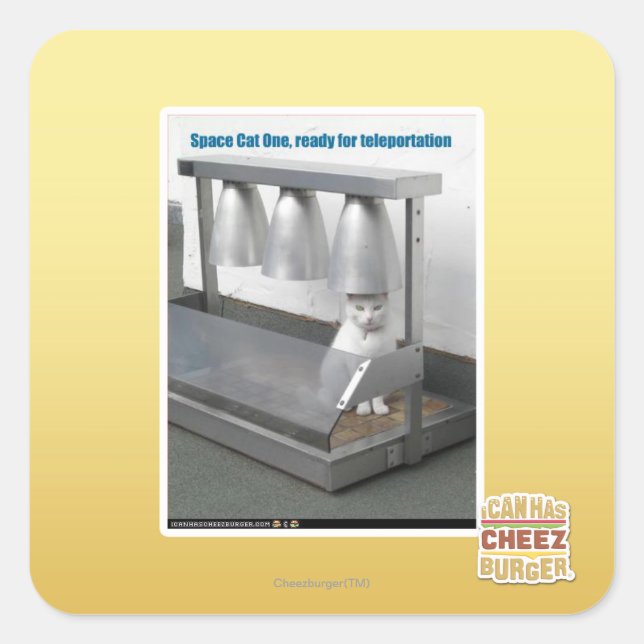 Sticker Carré Préparez pour la téléportation (Devant)