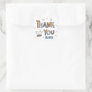 Sticker Carré Préparez-vous pour le Merci Anniversaire de enfant
