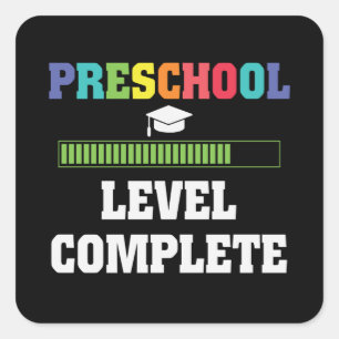 Sticker Carré Préscolaire Terminé Retour à l'école Video Gamer C