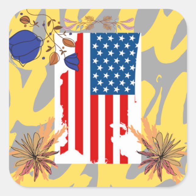 Sticker Carré President day of America (Devant)