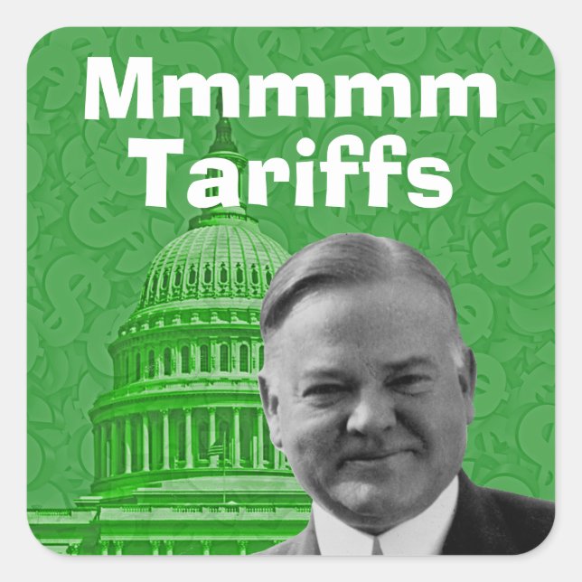 Sticker Carré Président Herbert Hoover Tarifs (Devant)