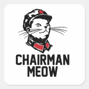 Sticker Carré Président Meow (Mao) Design