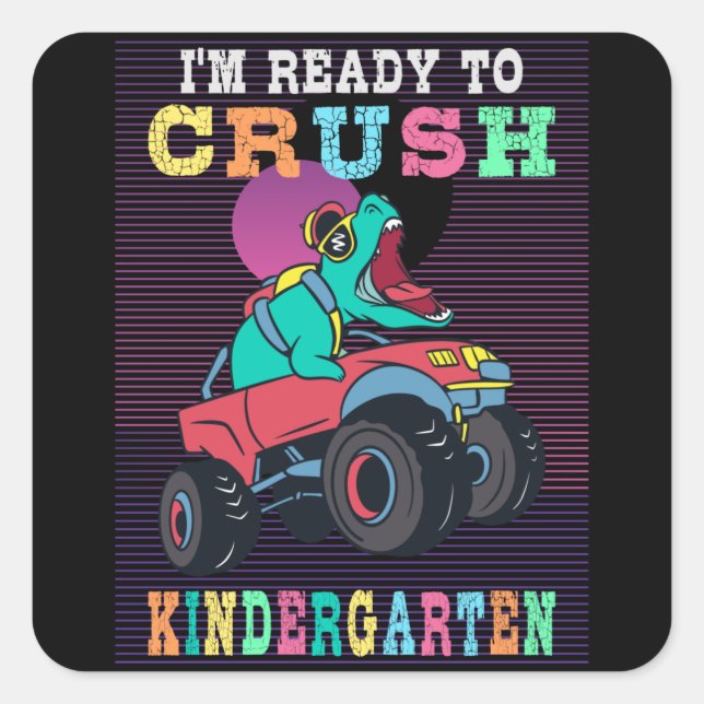 Sticker Carré Prêt à écraser la maternelle (Devant)