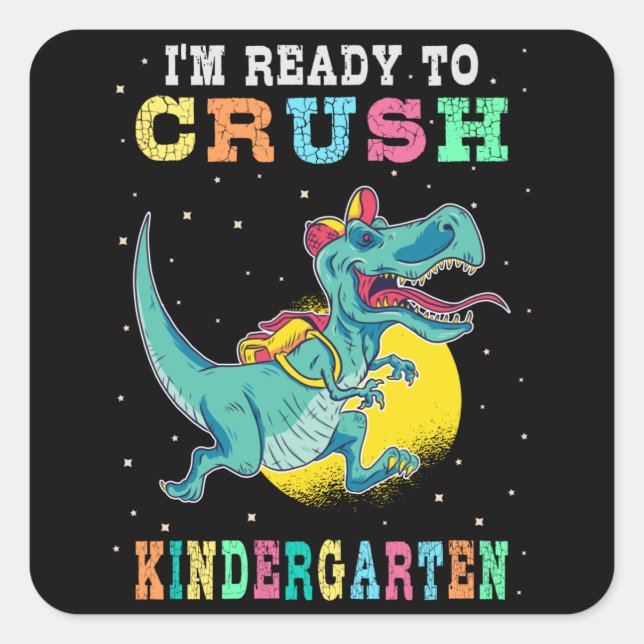 Sticker Carré Prêt à écraser la maternelle (Devant)
