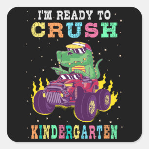 Sticker Carré Prêt à écraser la maternelle