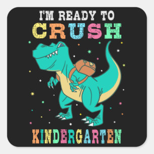 Sticker Carré Prêt à écraser la maternelle