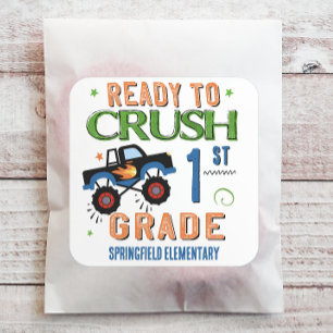 Sticker Carré Prêt à écraser l'école de 1ère année