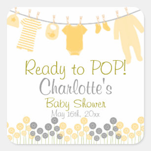 Sticker Carré Prêt à POP! Baby shower