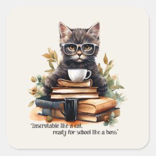 Sticker Carré Prêt Pour L'École Comme Un Patron